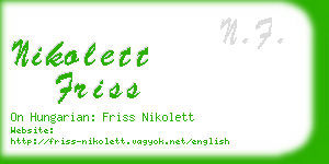 nikolett friss business card